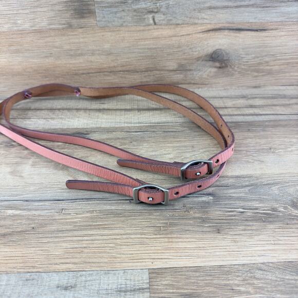 Fossil Belt - Women's Small Slim Pink Studded Genuine Leather - Picture 1 of 5